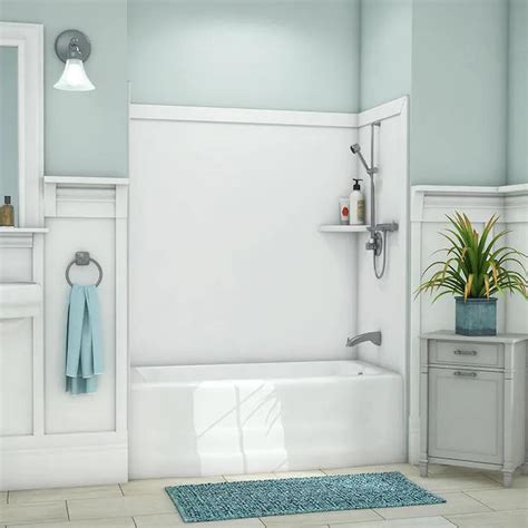 L White Bathtub Wall Set. . Mobile home bathtubs and surrounds